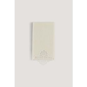 Arliva Home Sedef Krem 30x50 Kadife Nakışlı Çeyiz Havlusu