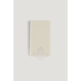 Arliva Home Sedef Krem 30x50 Kadife Nakışlı Çeyiz Havlusu