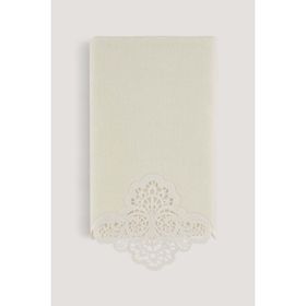 Arliva Home Sedef Krem 50x85 Kadife Nakışlı Çeyiz Havlusu