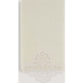 Arliva Home Sedef Krem 50x85 Kadife Nakışlı Çeyiz Havlusu