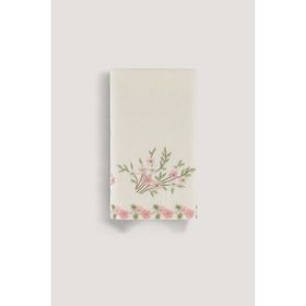 Arliva Home Sude Krem 50x85 Kadife Nakışlı Çeyiz Havlusu