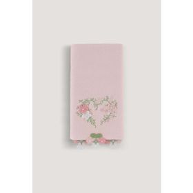 Arliva Home Yasemin Pudra 50x85 Kadife Nakışlı Çeyiz Havlusu