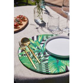Arma House 8'li Geometric Flowers Duck Keten Amerikan Servisi