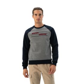 Arma K24124884401 Gri Büyük Beden Bisiklet Yaka Erkek Sweatshirt