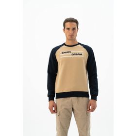 Arma K24124908701 Bej Bisiklet Yaka Erkek Sweatshirt