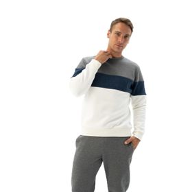 Arma K24124909201 Ekru Bisiklet Yaka Erkek Sweatshirt