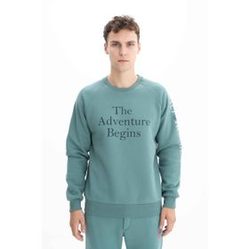 Arma K26124600001 Yazı Baskılı Regular Fit Bisiklet Yaka Yeşil-Y6 Erkek Sweatshirt