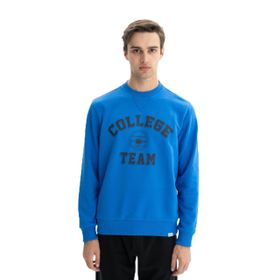 Arma K26124601201 Yazı Baskılı Regular Fit Şardonsuz 3 İplik Bisiklet Yaka Saks Mavisi-SM1 Erkek Sweatshirt