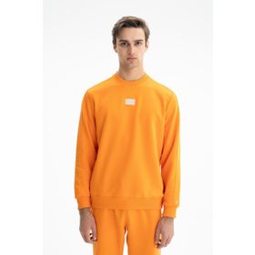 Arma K26124601401 Sade Şık Regular Fit Şardonsuz 3 İplik Bisiklet Yaka Turuncu-T1 Erkek Sweatshirt