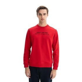 Arma K26124601601 Tarz Yazı Baskılı Regular Fit Şardonsuz 3 İplik Bisiklet Yaka Kırmızı-K1 Erkek Sweatshirt