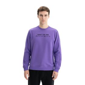 Arma K26124601601 Tarz Yazı Baskılı Regular Fit Şardonsuz 3 İplik Bisiklet Yaka Mor-M1 Erkek Sweatshirt
