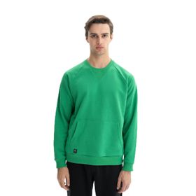 Arma K26124601801 Regular Fit Şardonsuz 3 İplik Kanguru Cepli Bisiklet Yaka Yeşil-Y1 Erkek Sweatshirt