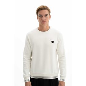 Arma K26124699601 Regular Fit Selanik Kumaş Bisiklet Yaka Ekru-E1 Erkek Sweatshirt