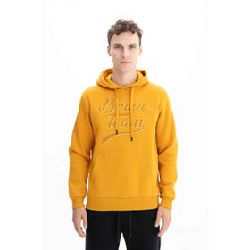 Arma K26254625101 Yazı Baskılı Regular Fit Kapüşonlu Kanguru Cepli Kahverengi-K5 Erkek Sweatshirt