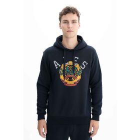 Arma K26254625801 Baskılı 3 İplik Regular Fit Cepsiz Kapüşonlu Lacivert-L1 Erkek Sweatshirt