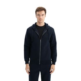 Arma K26324649801 Regular Fit 3 İplik Şardonlu Tam Fermuar Kapüşonlu Cepli Lacivert-L1 Erkek Sweatshirt