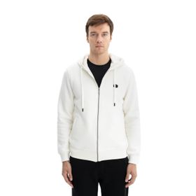 Arma K26324649901 Regular Fit 3 İplik Şardonlu Kürklü Cepli Kapüşonlu Ekru-E1 Erkek Sweatshirt