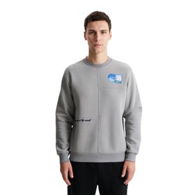 Arma K28124602001 Şık Regular Fit 3 İplik Şardonlu Bisiklet Yaka Gri-G2 Erkek Sweatshirt