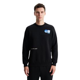 Arma K28124602001 Şık Regular Fit 3 İplik Şardonlu Bisiklet Yaka Siyah-S1 Erkek Sweatshirt
