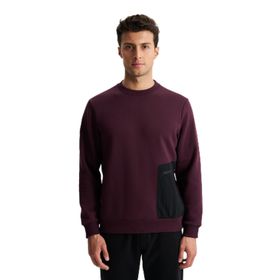 Arma K28124602101 Regular Fit 3 İplik Şardonlu Yandan Tek Fermuar Cepli Bisiklet Yaka Bordo-B1 Erkek Sweatshirt