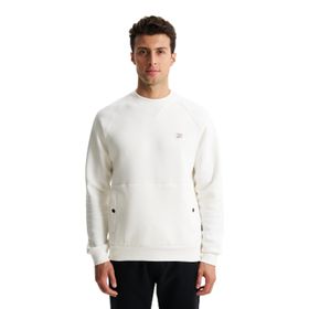 Arma K28124602201 Şardonlu 3 İplik Düğme Kanguru Cepli Regular Fit Bisiklet Yaka Ekru-E1 Erkek Sweatshirt