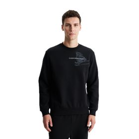 Arma K28124602401 Regular Fit Pamuk Polyester Kumaş Karışımı Bisiklet Yaka Siyah-S1 Erkek Sweatshirt
