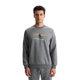 Arma K28124602501 Regular Fit 3 İplik Şardonlu Pamuklu Bisiklet Yaka Gri-G1 Erkek Sweatshirt