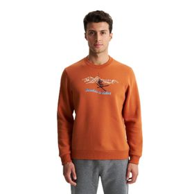 Arma K28124602501 Regular Fit 3 İplik Şardonlu Pamuklu Bisiklet Yaka Pembe-P4 Erkek Sweatshirt