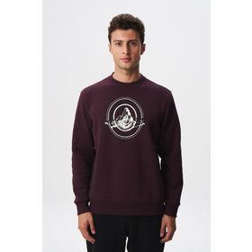 Arma K28124602901 Regular Fit Şardonlu Bisiklet Yaka Bordo Erkek Sweatshirt