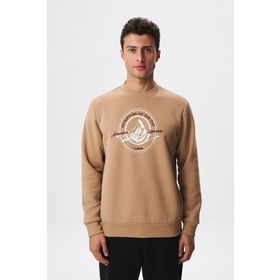 Arma K28124602901 Regular Fit Şardonlu Bisiklet Yaka Kahverengi Erkek Sweatshirt