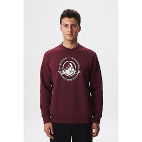 Arma K28124602901 Regular Fit Şardonlu Bisiklet Yaka Kırmızı Erkek Sweatshirt