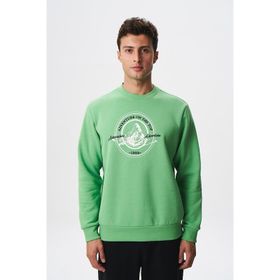 Arma K28124602901 Regular Fit Şardonlu Bisiklet Yaka Yeşil Erkek Sweatshirt