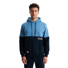 Arma K28254627101 Regular Fit 3 İplik Şardonlu Kanguru Cepli Kapüşonlu Mavi-M2 Erkek Sweatshirt