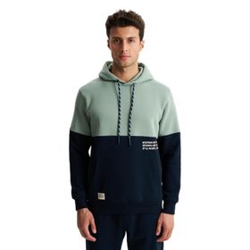 Arma K28254627101 Regular Fit 3 İplik Şardonlu Kanguru Cepli Kapüşonlu Yeşil-Y2 Erkek Sweatshirt
