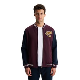 Arma K28264650401 Pamuklu Regular Fit Dik Yaka Baskılı Cepli Bordo-B1 Erkek Sweatshirt