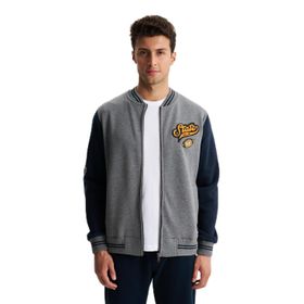 Arma K28264650401 Pamuklu Regular Fit Dik Yaka Baskılı Cepli Gri-G1 Erkek Sweatshirt