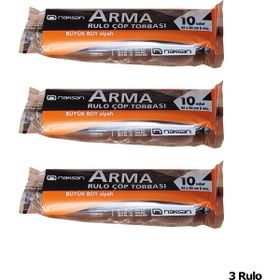 Arma Standart Büyük Boy 65x80 cm Siyah 10 Adetlik 1 Rulo 50 lt Çöp Poşeti (3 adet)