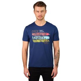 Arma Y22344402101 İndigo-İ1 Bisiklet Yaka Erkek T-shirt