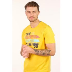 Arma Y22344402101 Sarı-S1 Bisiklet Yaka Erkek T-shirt