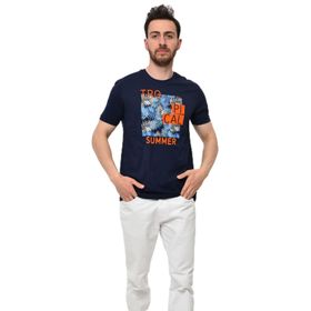 Arma Y22344402501 Lacivert-L1 Bisiklet Yaka Erkek T-shirt