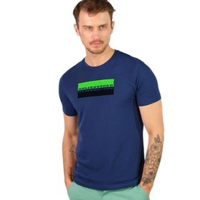 Arma Y22344450101 İndigo-İ1 Bisiklet Yaka Erkek T-shirt
