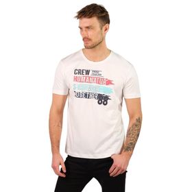 Arma Y22374868101 Beyaz-B1 Büyük Beden Bisiklet Yaka Erkek T-shirt