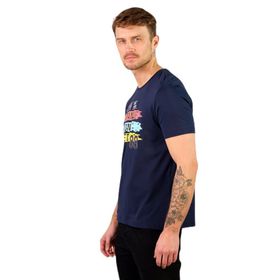 Arma Y22374868101 Lacivert-L1 Büyük Beden Bisiklet Yaka Erkek T-shirt
