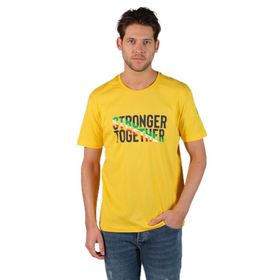 Arma Y22374868401 Sarı-S1 Büyük Beden Bisiklet Yaka Erkek T-shirt