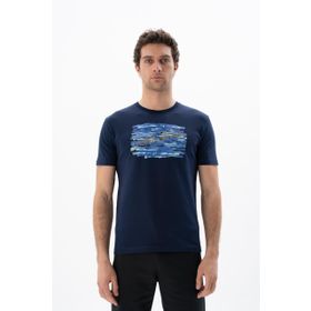 Arma Y25344403001 Lacivert-L1 Regular Fit Bisiklet Yaka Erkek T-shirt