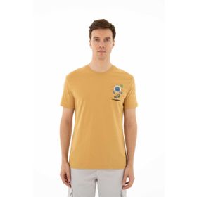 Arma Y25344403401 Hardal Sarısı-H1 Regular Fit Bisiklet Yaka Erkek T-shirt