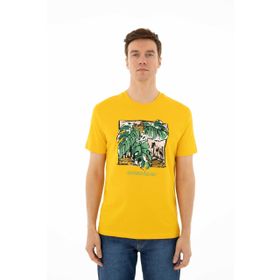 Arma Y25344403501 Sarı-S2 Regular Fit Bisiklet Yaka Erkek T-shirt