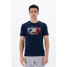 Arma Y25344404001 Lacivert-L1 Regular Fit Bisiklet Yaka Erkek T-shirt