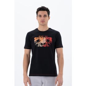 Arma Y25344404001 Siyah-S1 Regular Fit Bisiklet Yaka Erkek T-shirt