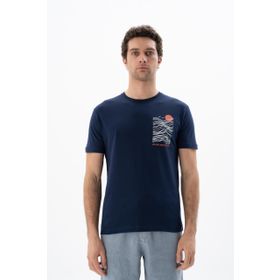 Arma Y25344405201 Lacivert-L1 Regular Fit Bisiklet Yaka Erkek T-shirt